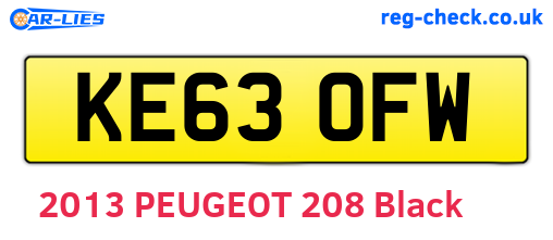 KE63OFW are the vehicle registration plates.