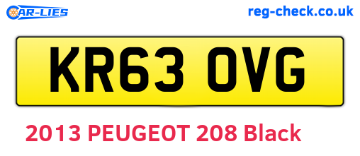 KR63OVG are the vehicle registration plates.