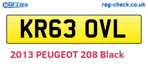KR63OVL are the vehicle registration plates.