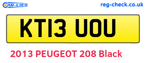 KT13UOU are the vehicle registration plates.