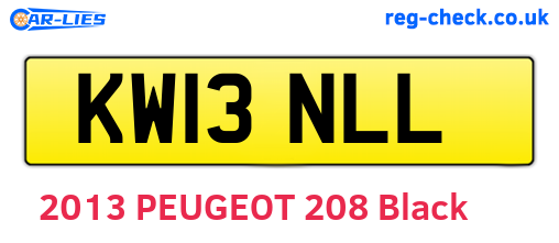 KW13NLL are the vehicle registration plates.