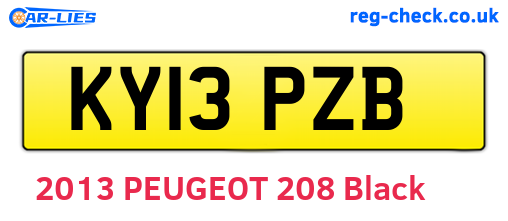 KY13PZB are the vehicle registration plates.