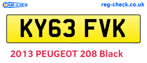 KY63FVK are the vehicle registration plates.