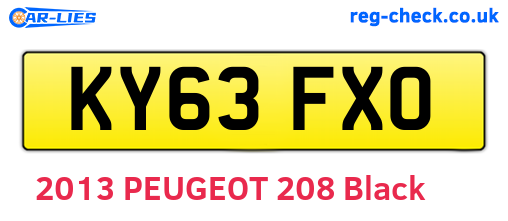 KY63FXO are the vehicle registration plates.