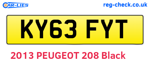 KY63FYT are the vehicle registration plates.