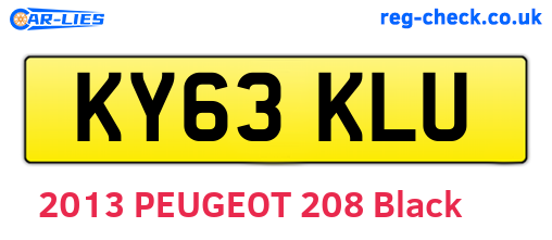 KY63KLU are the vehicle registration plates.