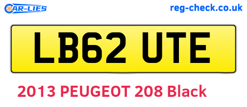 LB62UTE are the vehicle registration plates.