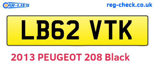 LB62VTK are the vehicle registration plates.