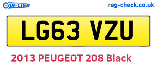 LG63VZU are the vehicle registration plates.