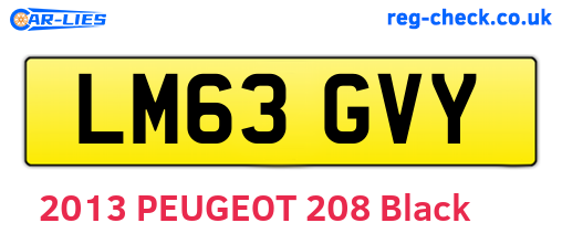 LM63GVY are the vehicle registration plates.