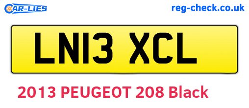 LN13XCL are the vehicle registration plates.