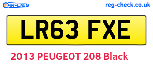 LR63FXE are the vehicle registration plates.
