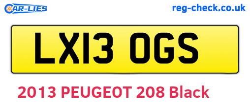 LX13OGS are the vehicle registration plates.