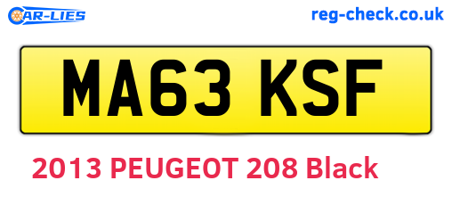 MA63KSF are the vehicle registration plates.