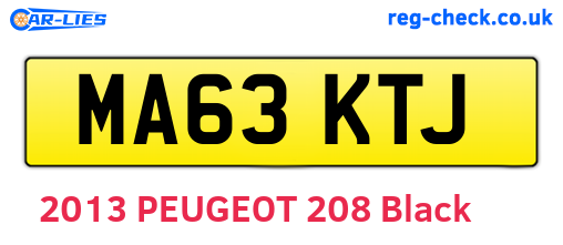 MA63KTJ are the vehicle registration plates.