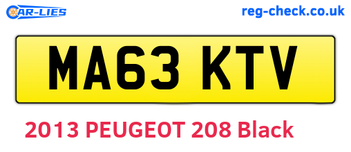 MA63KTV are the vehicle registration plates.