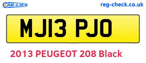 MJ13PJO are the vehicle registration plates.