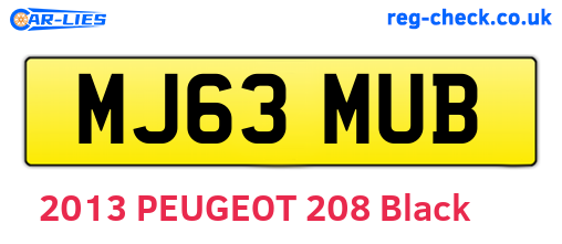 MJ63MUB are the vehicle registration plates.