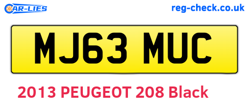 MJ63MUC are the vehicle registration plates.