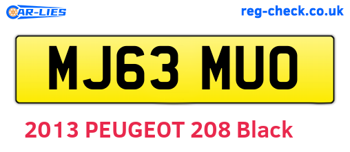 MJ63MUO are the vehicle registration plates.