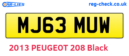 MJ63MUW are the vehicle registration plates.