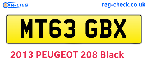 MT63GBX are the vehicle registration plates.