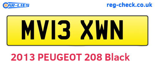 MV13XWN are the vehicle registration plates.