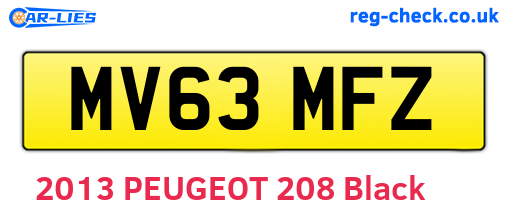 MV63MFZ are the vehicle registration plates.