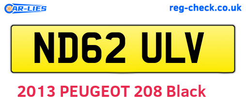 ND62ULV are the vehicle registration plates.