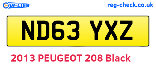 ND63YXZ are the vehicle registration plates.