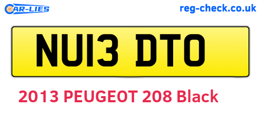 NU13DTO are the vehicle registration plates.