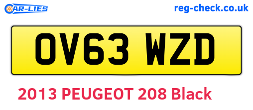 OV63WZD are the vehicle registration plates.