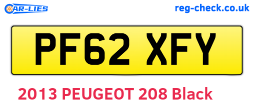 PF62XFY are the vehicle registration plates.