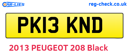 PK13KND are the vehicle registration plates.