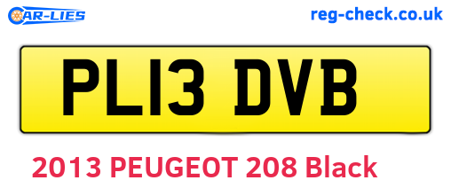 PL13DVB are the vehicle registration plates.