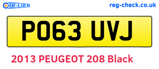 PO63UVJ are the vehicle registration plates.