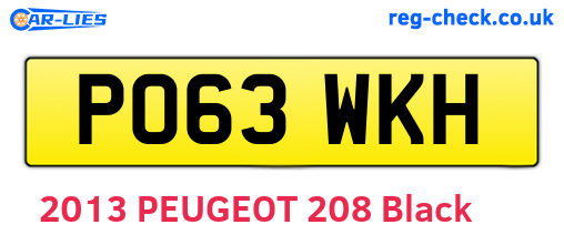 PO63WKH are the vehicle registration plates.