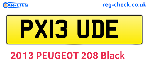 PX13UDE are the vehicle registration plates.