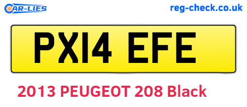 PX14EFE are the vehicle registration plates.