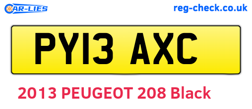PY13AXC are the vehicle registration plates.