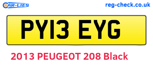PY13EYG are the vehicle registration plates.