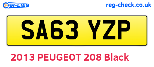 SA63YZP are the vehicle registration plates.