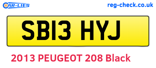 SB13HYJ are the vehicle registration plates.