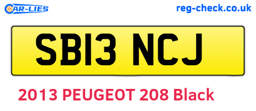 SB13NCJ are the vehicle registration plates.