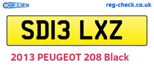 SD13LXZ are the vehicle registration plates.