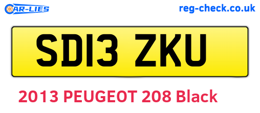 SD13ZKU are the vehicle registration plates.