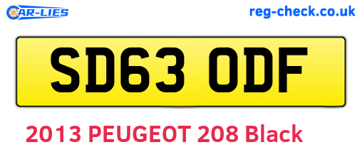 SD63ODF are the vehicle registration plates.