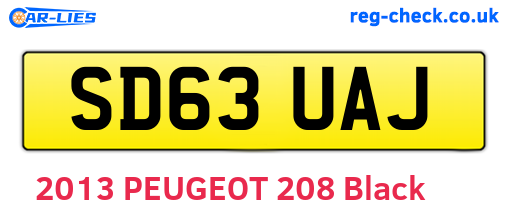 SD63UAJ are the vehicle registration plates.