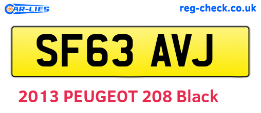 SF63AVJ are the vehicle registration plates.