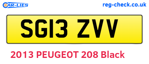 SG13ZVV are the vehicle registration plates.